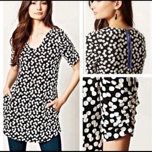 Deletta Anthropologie polkadot tunic with pockets